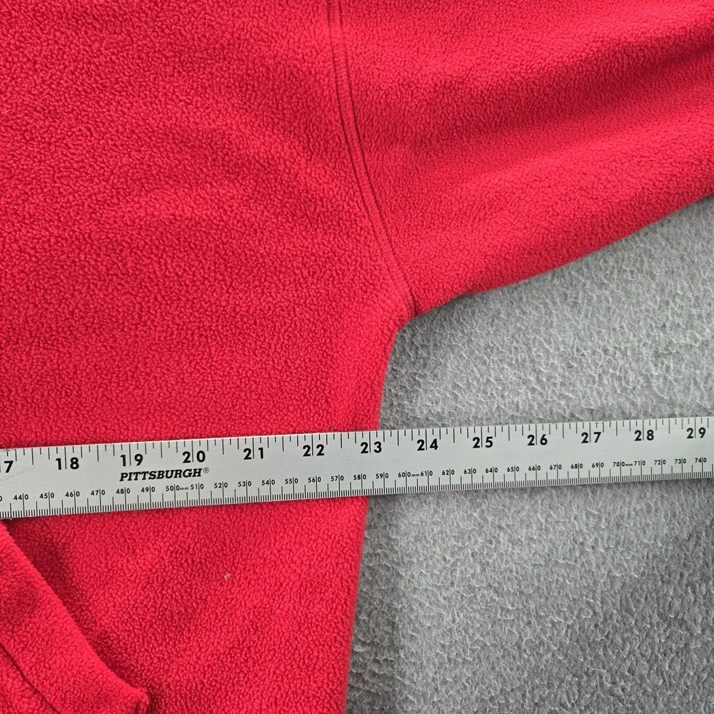 PINK Victoria's Secret Women Sweatshirt L Red Fleece Activewear Zipper‎ Long